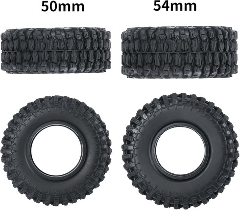 1.0" Crawler Tires 4PCS Micro Rubber Tires for 1/24 RC Crawler Car Axial SCX24 (54mm)