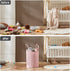 TECHMILLY Large Storage Basket for Girls and Boys, Collapsible Laundry Hamper with Long Handles for Kids Room