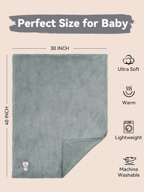 30x40 Inches TILLYOU Baby Fleece Blanket Soft and Warm Baby Blankets for Boys and Girls Blanket for Toddler Infant