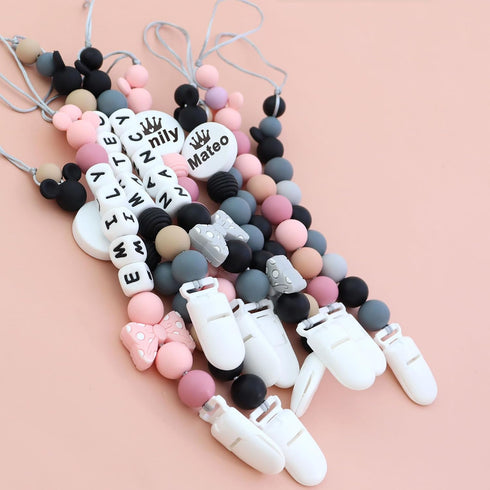 Customized Baby Pacifier Holder Clip with Name, Personalized Name Pacifier Clip for Boys and Girls Fits for Most