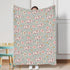 Baby Pig Boho Retro Floral Blanket, 30x40, Farm Animal Flannel Soft Swaddle for Boys and Girls