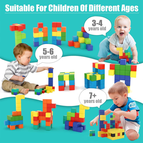 100 3-5, 4-8,Magnetic BananMelonBM PCS Magnetic Building Blocks, for Toddlers Age for Kids Ages Cubes, Preschool