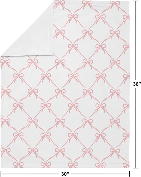 30x36in Sweet Jojo Designs Soft Baby Blanket (Pink Bows) for Girls, Infant, Newborns, Toddler - Stroller Swaddle