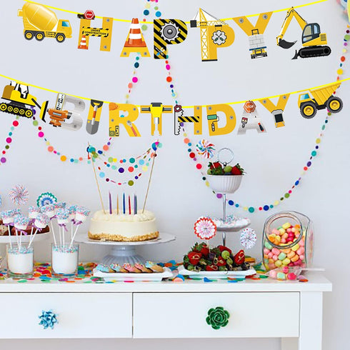 Set Construction Birthday Party Supplies Banner, Construction Party Supplies Decoration for Birthday Party, for Boys
