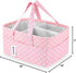 QiANBiRD Pink Diaper Caddy Organizer for Baby Girl-Large Portable Diaper Caddy Basket for Changing Table-Diaper