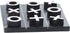 Deco 79 Marble Tic Tac Toe Game Set - 6" x 6" x 1" with Silver Inlay