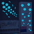 Glow in The Dark Dog Paw Print Stickers, Wall Decals for Pup Dog Room Decor, Removable Animal Footprint Decal (Blue)
