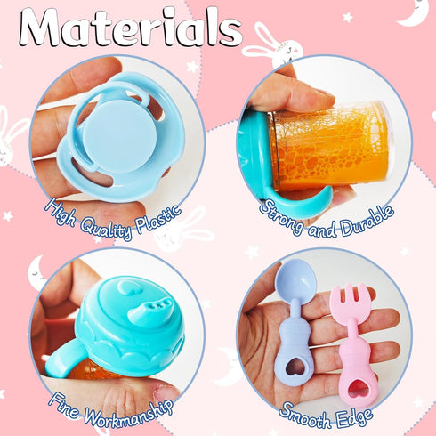 Woozettn 13 Set,Pretend Set Package,Doll Set Pcs Baby Doll Accessories Magic Bottle Play Feeding Toy with Feeding