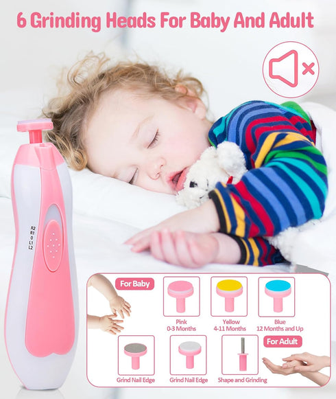 Trimmer Baby Healthcare and Grooming Kit, Electric Safety Nail Baby Nursery Kit, Newborn Care Kits with Hair Brush Comb