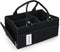Baby Diaper Caddy Organizer for Boy, Large Portable Storage Bin Tote Bag for Changing Table and Car, Black
