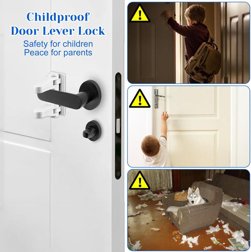 XLIUAX 2 Pack Child Proof Door Lock, Door Handle Baby Proof Doors Locks for Kids Safety Child Doors Knob Covers Lever
