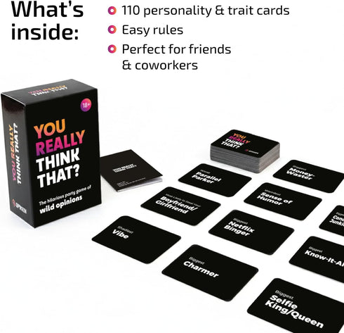 SPIKKEN 110 3+ The Hilarious Party Game That Exposes What Everyone Really Thinks Funny Adult Card Games for Game Night