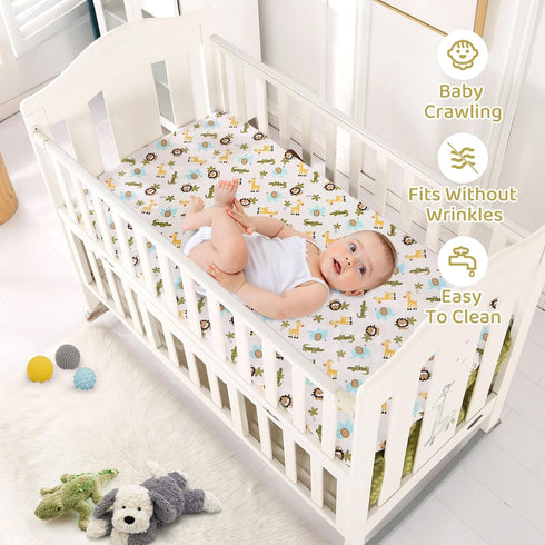 Set, 3 Set Set, Wowelife Safari Crib Bedding Piece Safari Baby Bedding Brown, Premium Baby Crib Bed Breathable and Soft