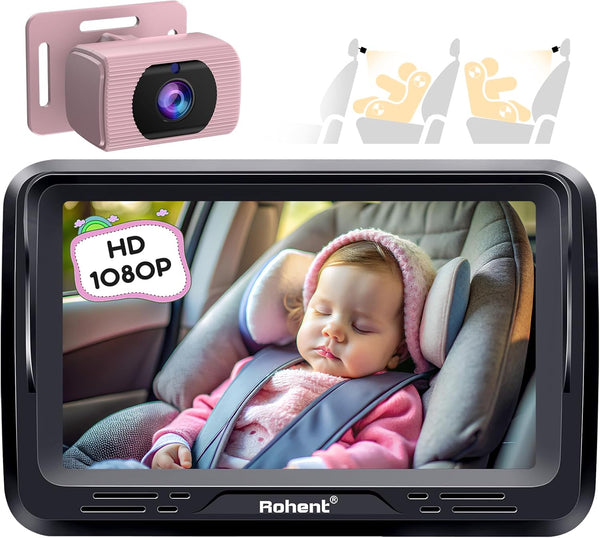 Rohent Car Baby Monitor for Baby Girls - 1080P HD, 360 Adjustable, Night