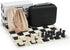 Tournament Portable Chess Set with 20" Silicone Board Mat, 4" King Plastic Weighted Pieces, 2 Extra Queens & Carrying