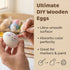 15 SallyFashion PCS Fake Easter Eggs, Wooden Play Kitchen Egg Toys for Kids Dying Painting Egg Hunts Basket