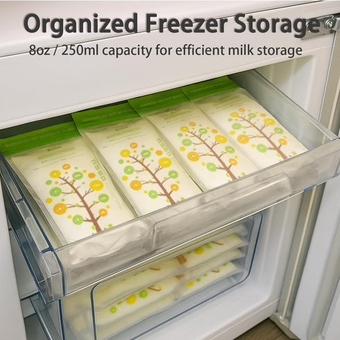 112 Count 8oz Breast Milk Storage Bags for Freezer, BPA-Free Breastmilk Bags, Double Zipper Leak-Resistant