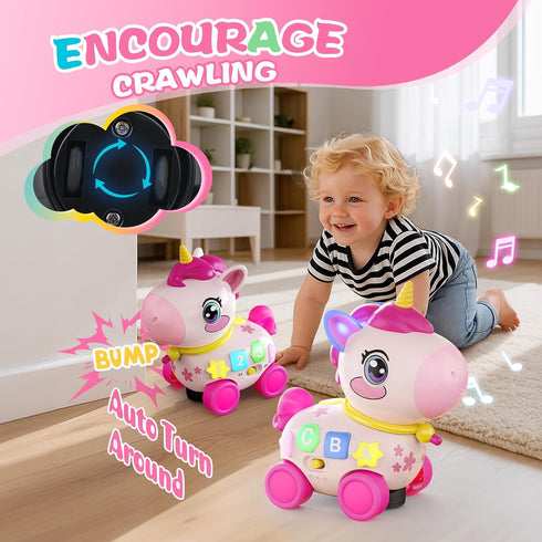KAISASA 1 6-12-18 1st 1 7 8 9 10 12 Unicorn Toys for Year Old Girl Gifts, Musical Educational Baby Toy Month, Birthday