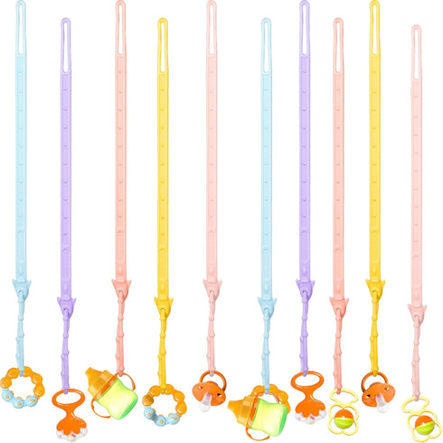 Nuanchu 10 Pcs Toy Straps for Baby, Silicone Set Pacifier Clip, Applies