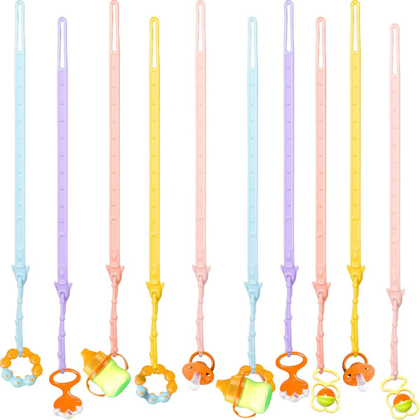 Nuanchu 10 Pcs Toy Straps for Baby, Silicone Set Pacifier Clip, Applies