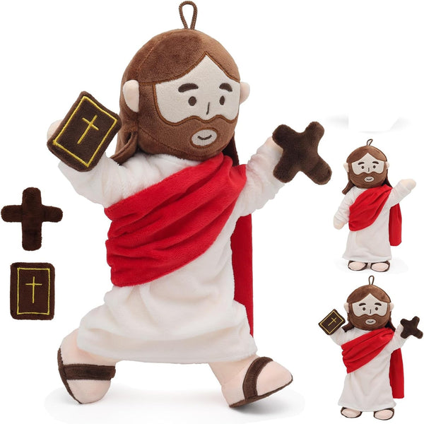 Yelakey Jesus Plush Doll with Jointed Skeleton Jesus Plushie 13.4" Poseable Jesus