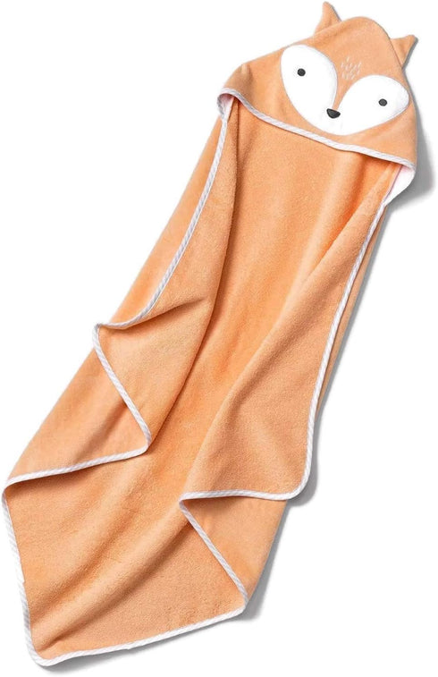 Cloud Island ANGIEHAIE Plush Terry 100% Cotton Baby Fox Hooded Towel - Orange (30"x30")