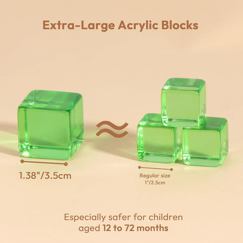 1 2 3 4 1-3 Woodtoe Large Building Blocks for Toddlers, Montessori Stacking Toys for Year Old Baby Boys Girls, No