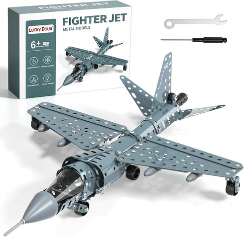 Lucky Doug STEM Building Projects Model Airplane Jet Set - Building Toys