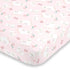 Little Love by NoJo Super Soft Fitted Crib Sheet - Sweet Llama & Butterflies Floral in Pink, Ivory, Lavender, Light