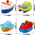 6 Pack Bath Toys Light Up Boat Floating Rubber Set, Color Changing Flashing Light for Baby Infant Toddler Kid