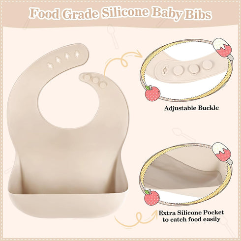 Silicone Baby Feeding Set, 10 Pcs Baby Led Weaning Supplies, Toddler Utensil Sets, Baby Essentials for Newborn Gift