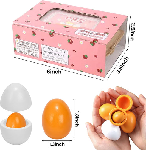 HANSGO Play Food Sets for Kids Kitchen, 6PCS Wooden Toy Food for Pretend Play Cooking DIY Early Development Skills