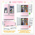 Set 3+, Refrigerator Toy Fridge with Ice Dispenser, Kids Pretend Play Kitchen Accessories with Toy Food Drink Bottles
