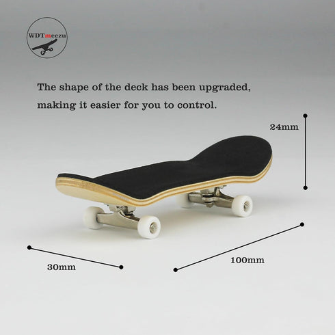 Professional Wood Finger Skateboard with Wheels and Bearings, Mini Fingerboard Finger Toy for Adults and Kids - 30mm