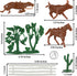 BMC CTS Rustic Western Ranch - 15pc Plastic Figure Playset Diorama Accessories