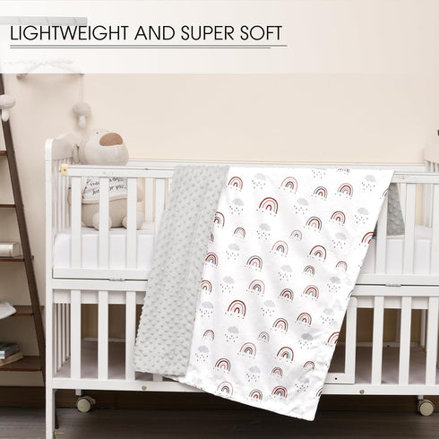 David's Kids Minky Baby Blanket for Boys & Girls, 40x50 Inches, Soft Lightweight Micro Fleece with Dotted Backing