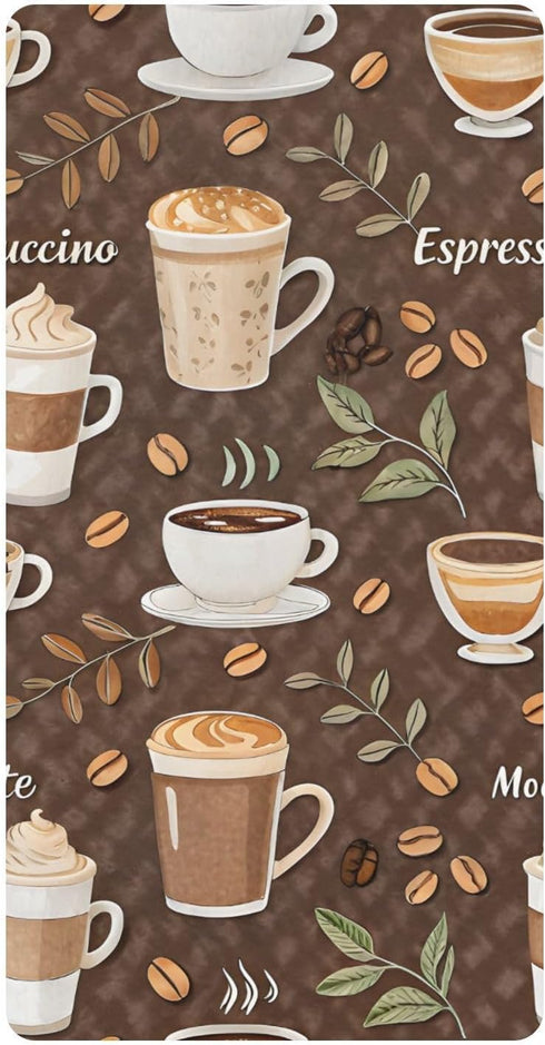 CZXW Coffees Pattern Crib Sheets Fitted 52" x 28" Natural Cotton Soft &