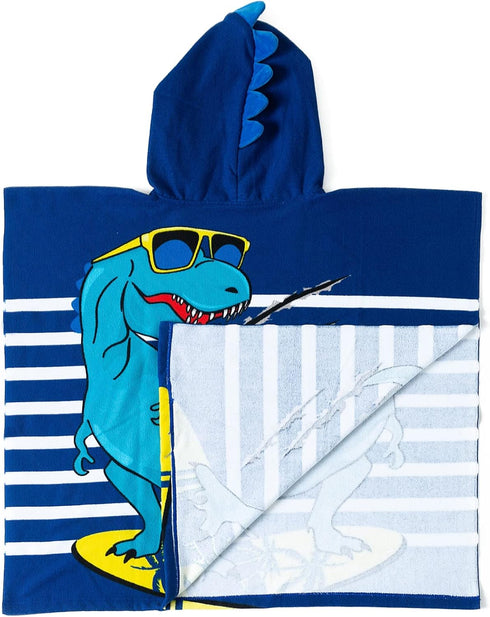 NovForth Kids Beach Towel for Boys Girls, Hooded Bath Towel Wrap, Toddler Pool Towel with Hood