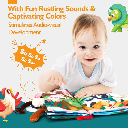 hahaland 2PCS 0-6 Tummy 0-12 Baby Books for Baby Shower Gifts - - Baby Toys Months - Touch & Feel Time Sensory Soft