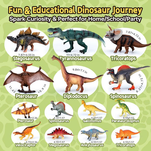3-5 5-7, 14PCS Set 6 8 2 3 4 5 Drefirsa Dinosaur Toys for Kids Big Realistic Dinosaur Figure with Jumbo & Small