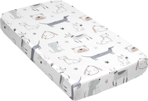 Sweet Jojo Designs Dog Boy Girl Unisex/Gender Neutral Baby Satin Fitted Crib Sheet Infant Newborn Nursery Toddler Bed