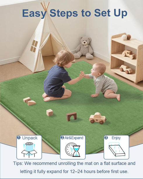50x50 Crawling,Tummy Thick Baby Play Mat for Floor,Padded Foam Playpen Mat,Ultra Soft Support&Plush Feel Nursery