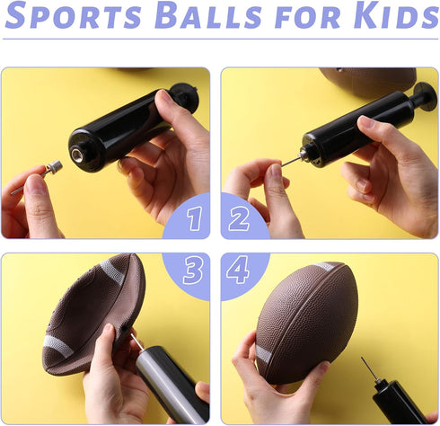 3 Otters 4PCS Sports Balls for Kids - Indoor & Outdoor Play Balls with Pump for Toddlers Football Soccer Basketball