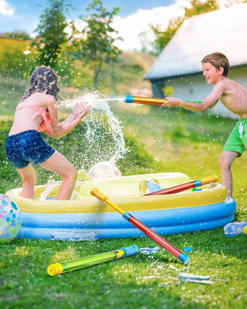 Water Gun - 16.5'' Super Soaker Blaster Squirt Gun for Kids, 6 PCS Water Game Toys for Summer Outdoor Fun