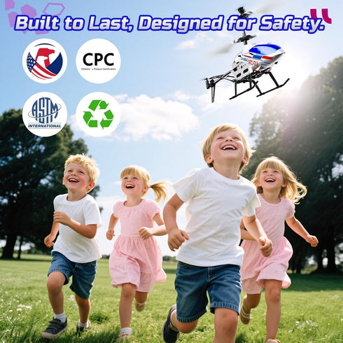 3.5 2 2.4GHz DEERC Remote Control Helicopter, CH Altitude Hold RC Helicopters w/Gyro for Beginner, Shells LED Light One