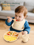 24 Set, PCS Silicone Baby Feeding Baby Led Weaning Supplies Includes Suction Bowls and Divided Plates, Adjustable