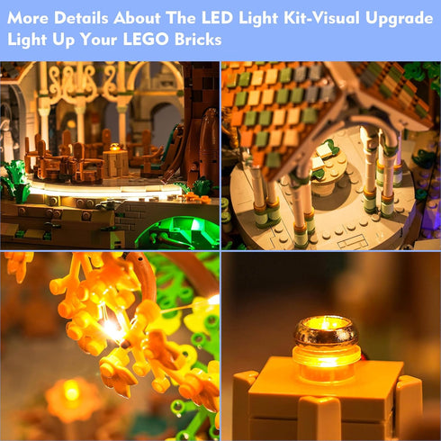 LED Light Kit Compatible with Lego Rivendell - DIY Lighting Set Accessories for Lego 10316 (Lights Only)