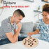 Solid Wooden Solitaire Game, Classic Handcrafted Rubber Wood Board Game Toy with 33 Smooth Wooden Balls, Strategic Mind