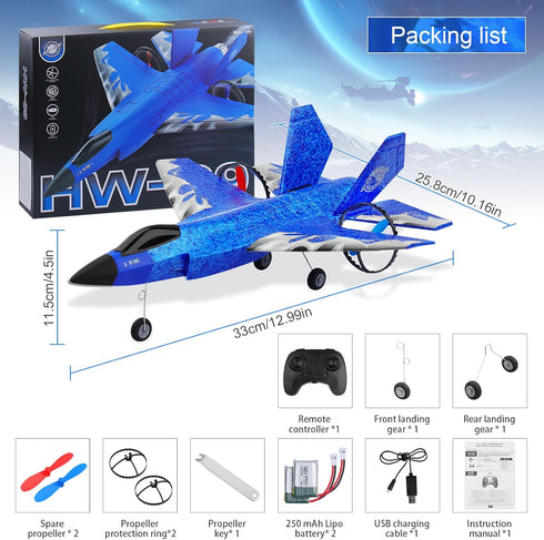 Beffkkip 2CH HW39 2.4GHz F35 RC Plane RC Airplane Toys Fighter Remote Control Plane RTF for Beginner, Kids and Adults