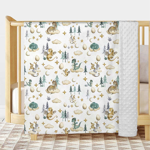 Buerhanerry 30"x40" Dragon Baby Blanket for Unisex Soft Minky Blanket with Double Layer Dotted Backing, for Toddler